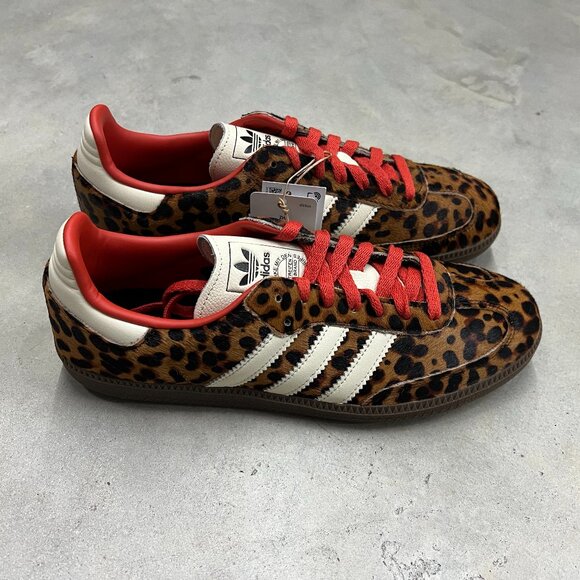 Adidas Samba OG Preloved Red Leopard Cheetah Wmn's JI2734 - New - Picture 3 of 8
